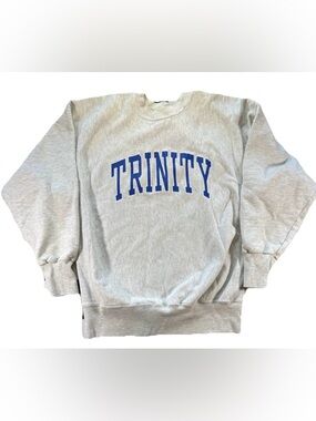 Vintage 90s Trinity College Reverse Weave Sweatshirt Men's XL Gray USA Made